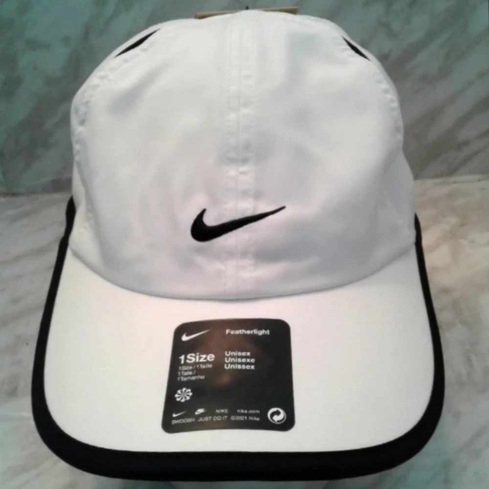 NWT Nike Aerobill Feather-light Dri-Fit Unisex Golf Running Tennis Hat Cap white